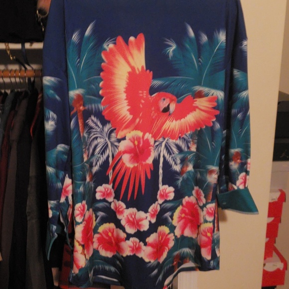 Royal Blue Floral Dress Top - Picture 5 of 5